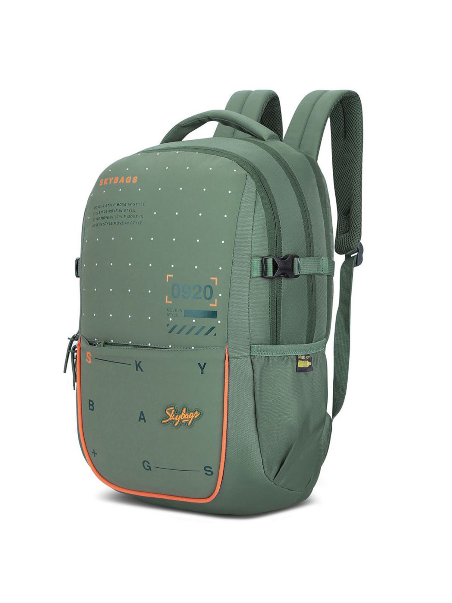 Skybags Nextra Dark Green Polyester Printed Laptop Backpack - 28 Ltrs