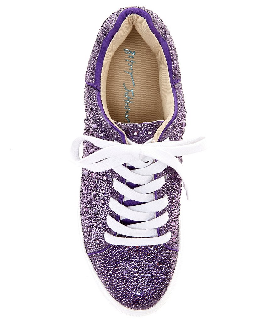 Blue by Betsey Johnson Sidny Rhinestone Embellished Platform Lace-Up Sneakers
