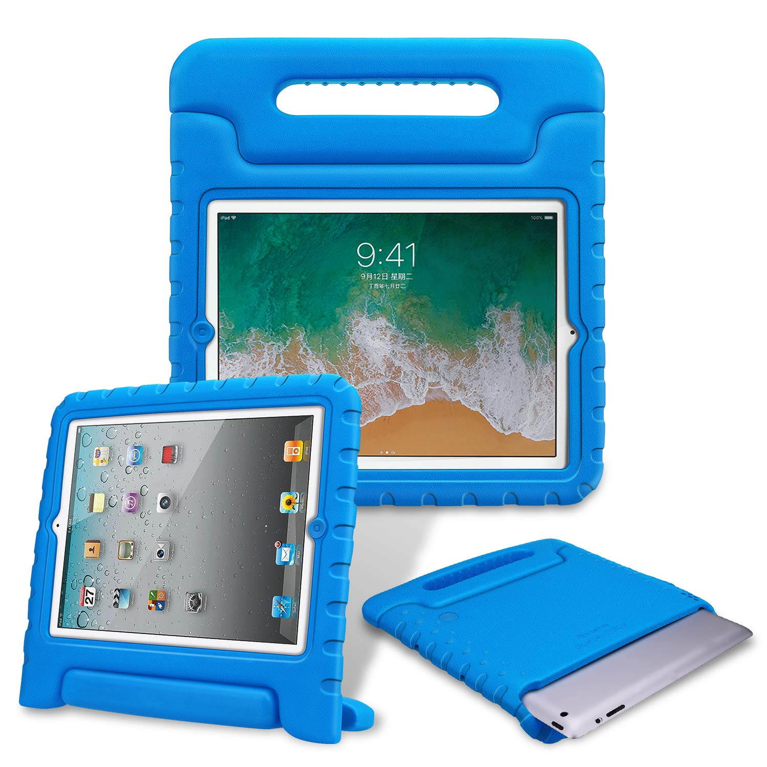 Fintie Kiddie Case for iPad 2/3/4 (Old Model) - Light Weight Shock Proof Convertible Handle Stand Kids Friendly for iPad 4th Generation with Retina Display, iPad 3 & iPad 2 - Blue