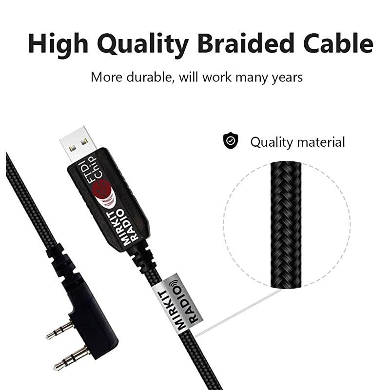 USB FTDI Programming Cable Model 3 Black for Flashing Analogue Ham Radio: Baofeng, , Wouxun, Kenwood, Archell, Retevis