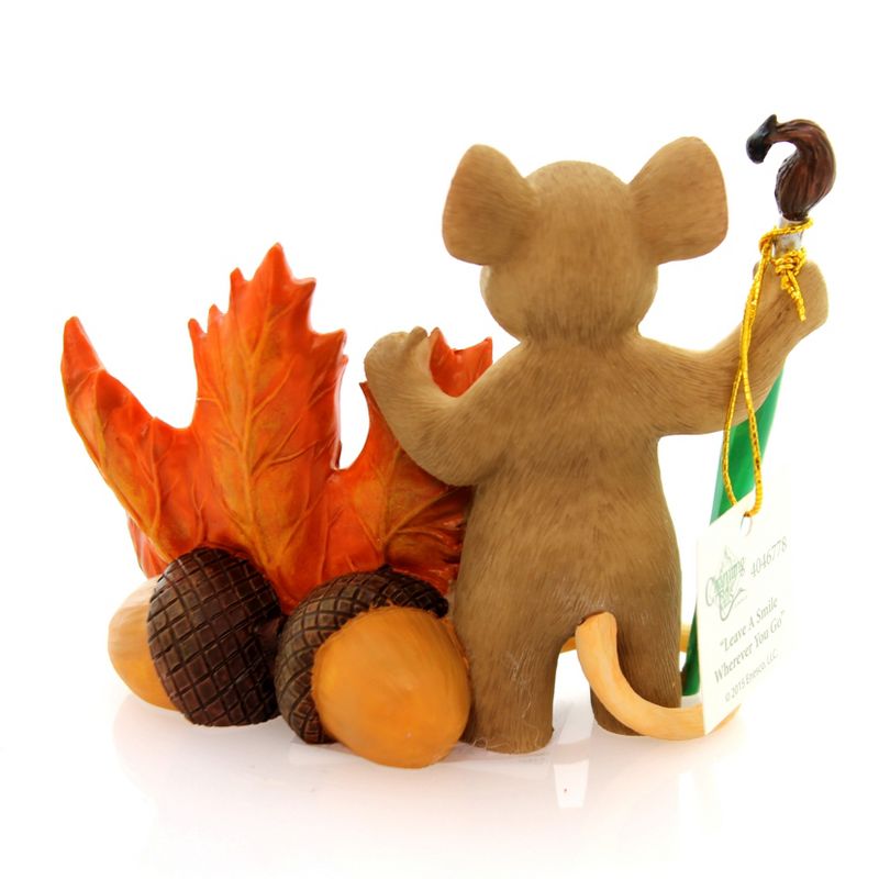 Charming Tails Leave A Smile Wherever Your Go Halloween Pumpkin Leaf  -  Decorative Figurines