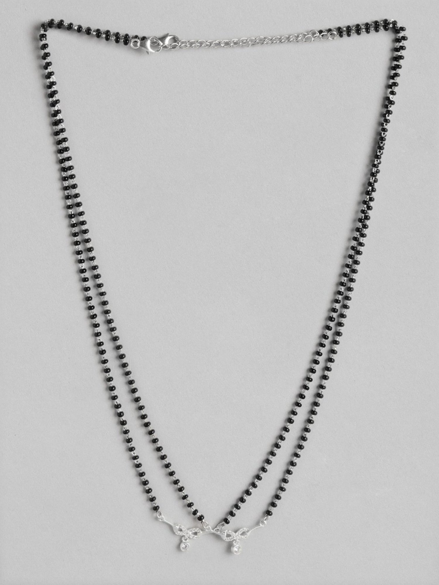 Zavya 925 Sterling Silver Infinity Rhodium Princess Mangalsutra For Women Combo of 2