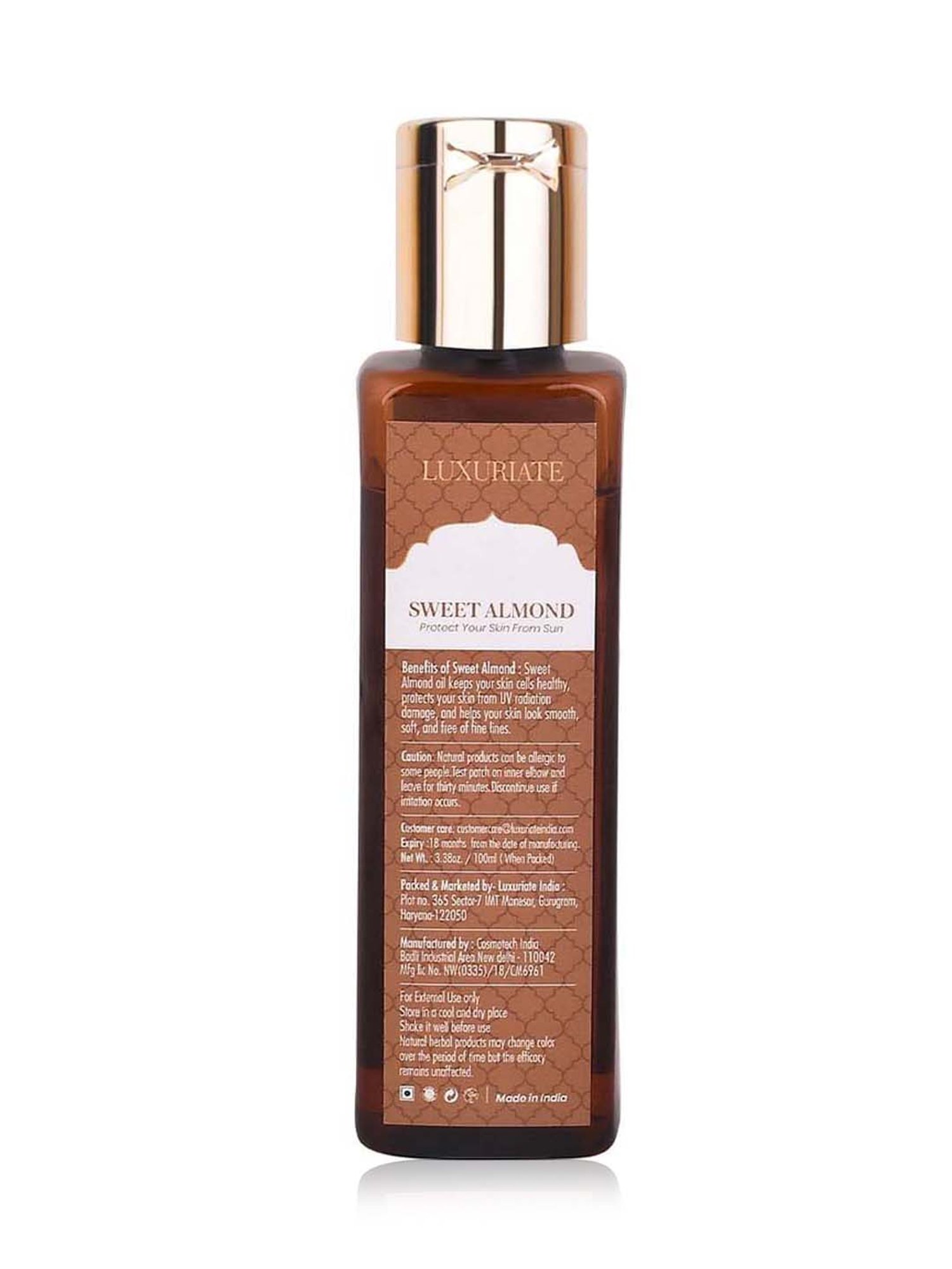 Luxuriate Sweet Almond Natural and Herbal Massage Oil - 100 ml