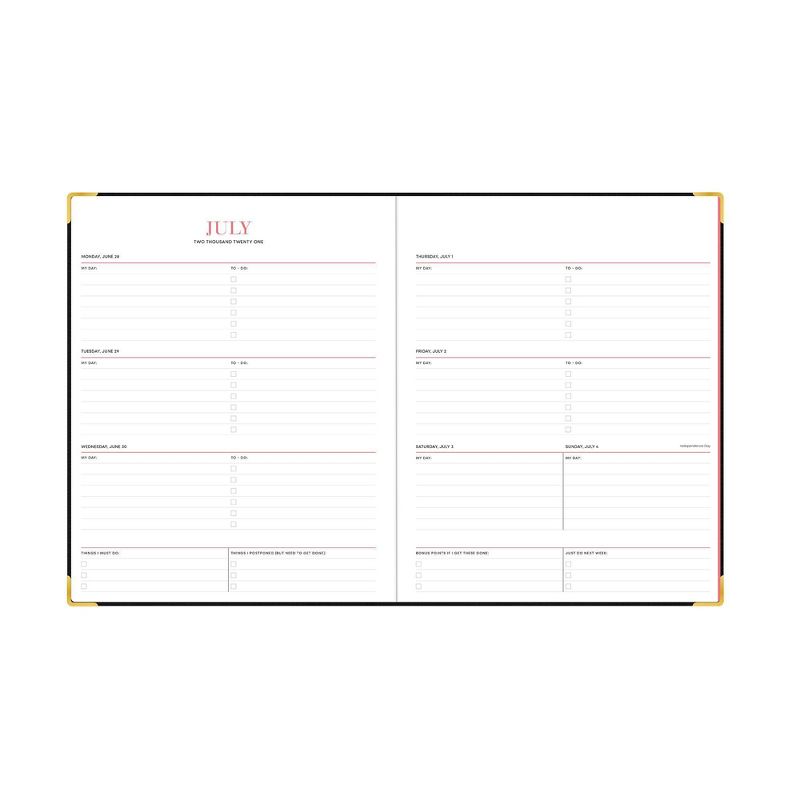 2021-22 Academic Planner 8" x 10" Hard Cover Weekly/Monthly Bookbound Black Bookcloth - The Home Edit