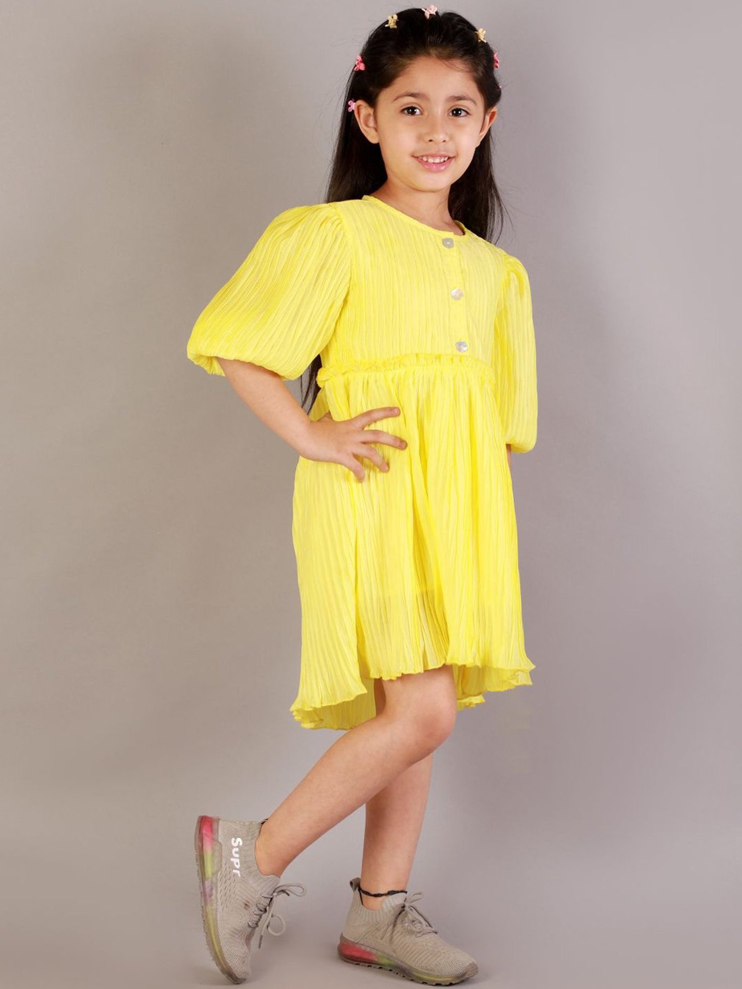 KidsDew Yellow Regular Fit Dress