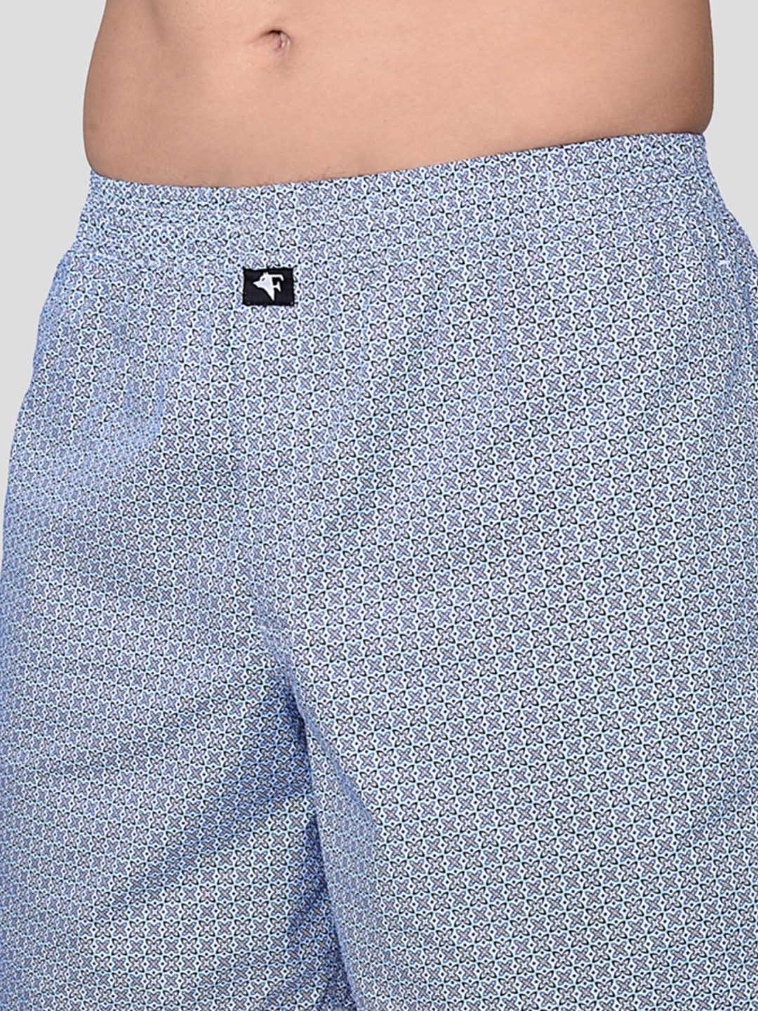 Frenchie Ocean Blue Relaxed Fit Printed Boxers