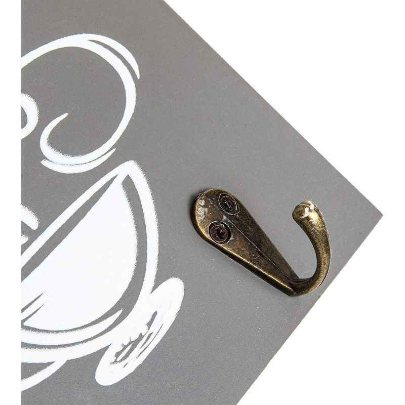 Farmlyn Creek Hanging Wood Farmhouse Sign with Hooks, Coffee Makes Everything Possible (12 x 9.5 in)