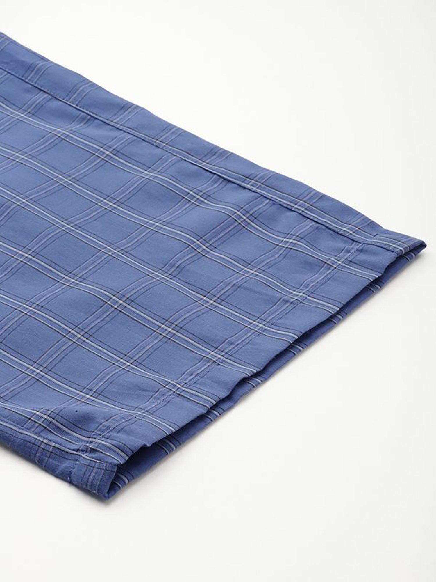 English Navy Blue Regular Fit Checks Lounge Sets