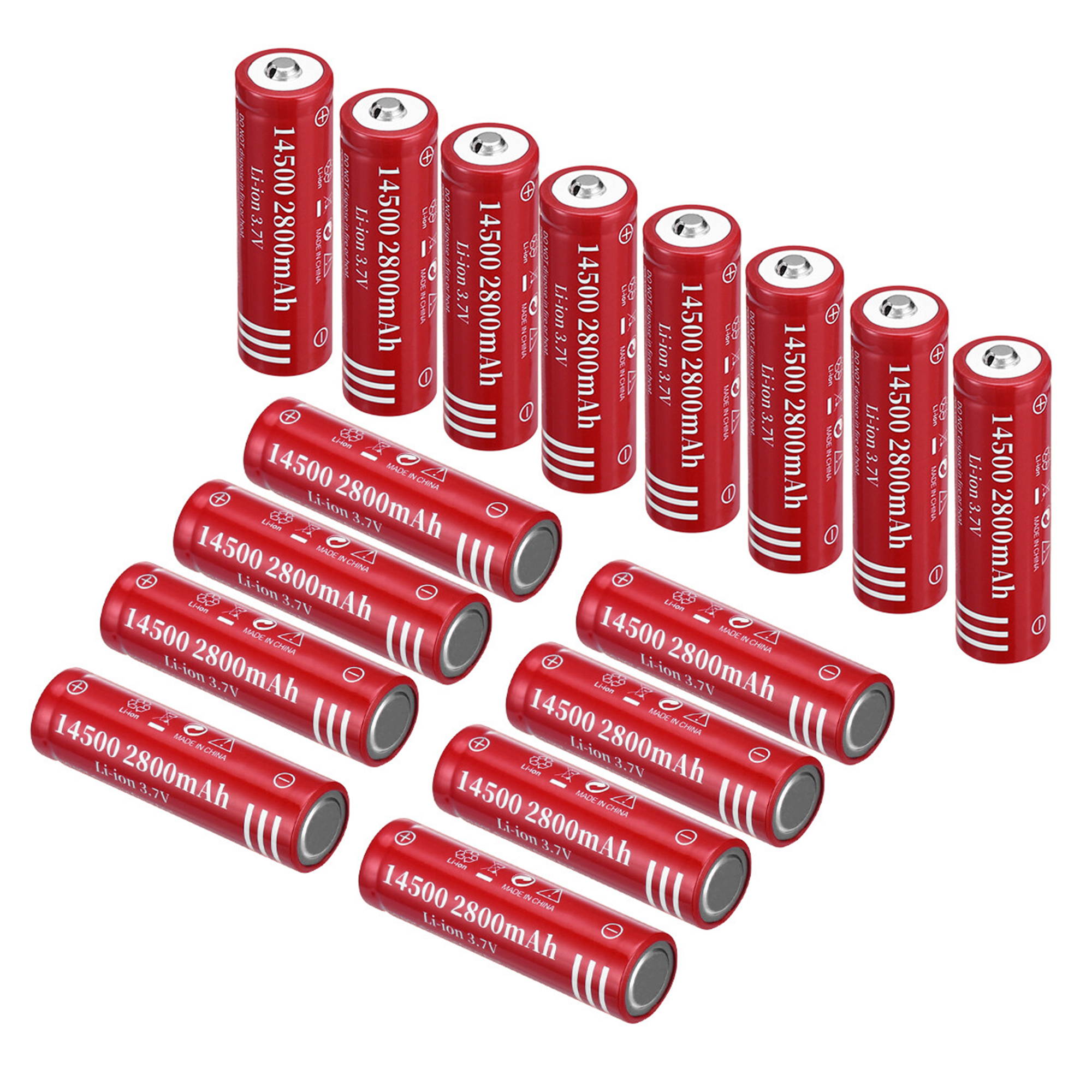 4 piece 2800mAh 14500 3.7V Li-ion Rechargeable Batteries for Torch Camera Flashlight
