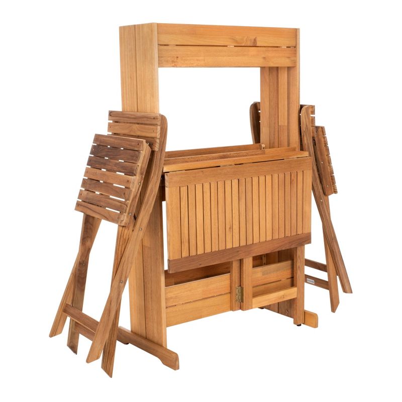 Barley Flower Shelf 3pc Bistro Set - Natural - Safavieh