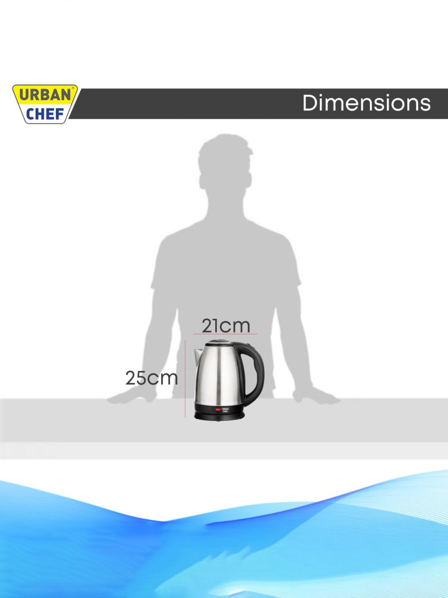 Pigeon by Stovekraft Swift Multi Cook Kettle 1.5L (Blue)