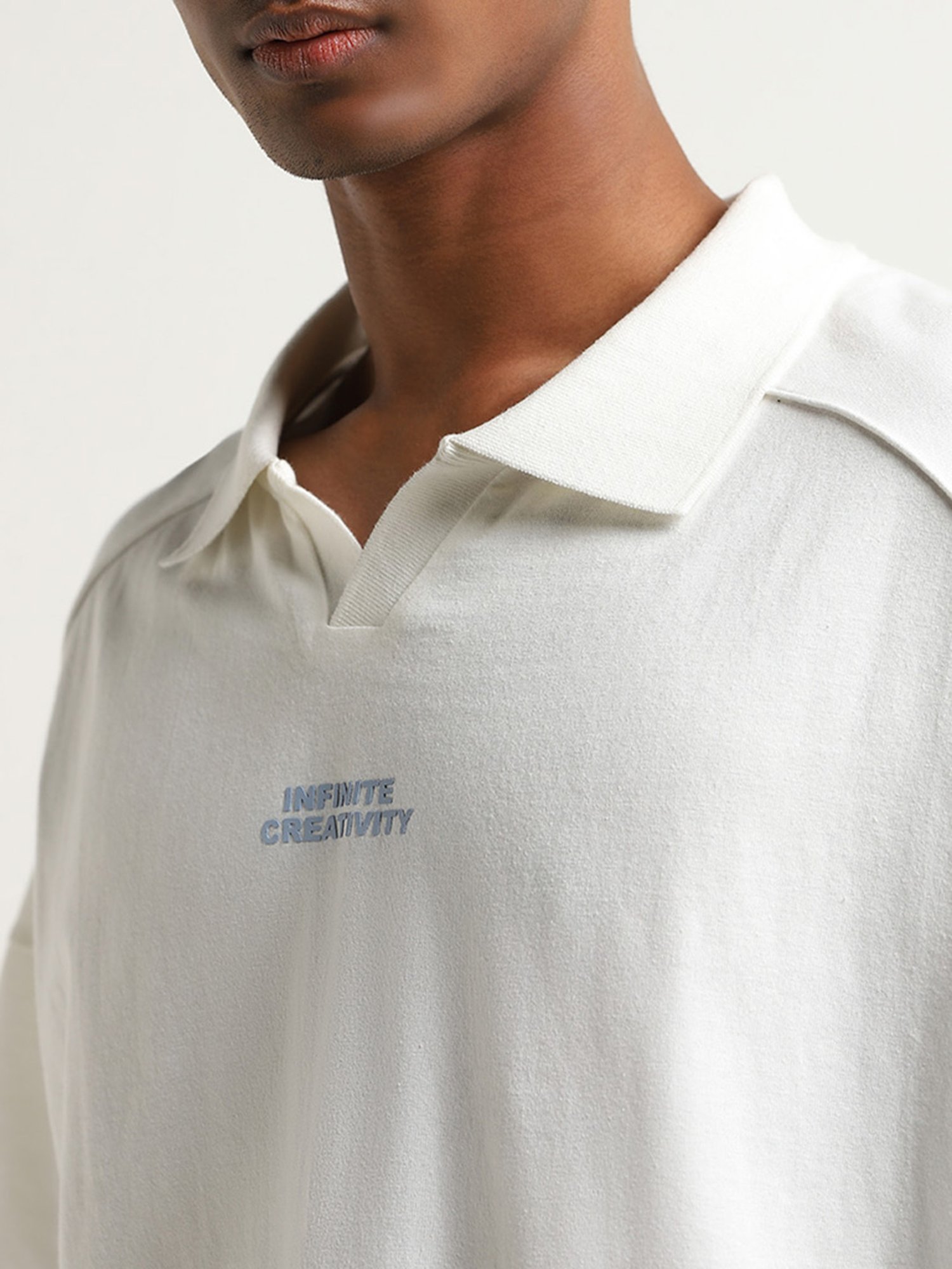 Nuon by Westside White Typographic Print Relaxed-Fit Cotton T-Shirt