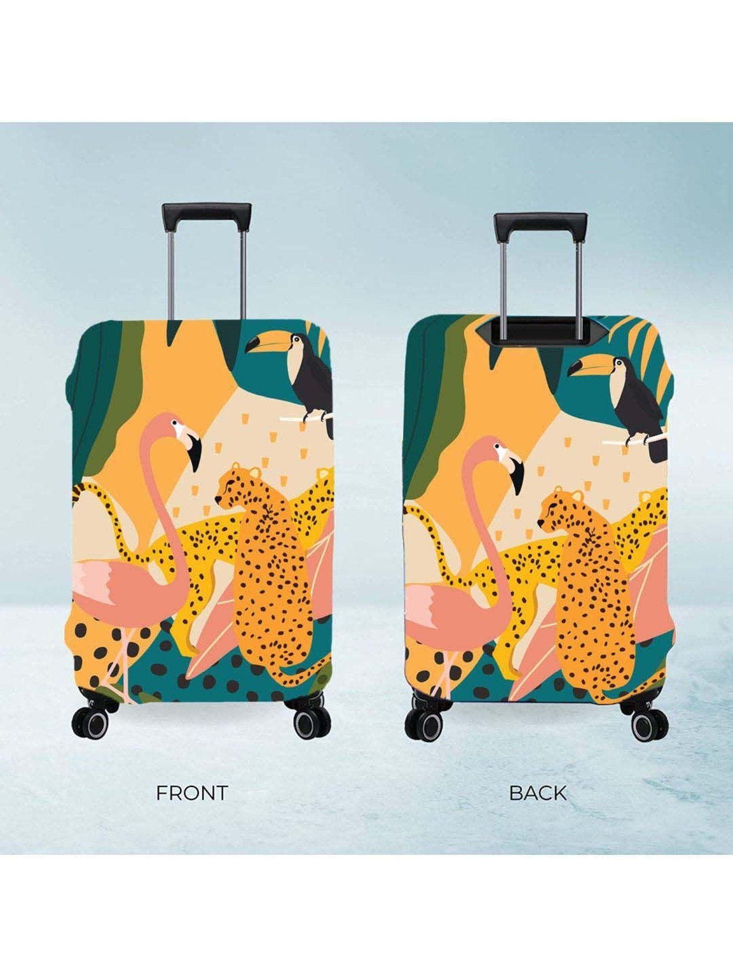 Nasher Miles Polyester 75 cm (28 Inch) Large Protective Luggage Cover - Leopord Design