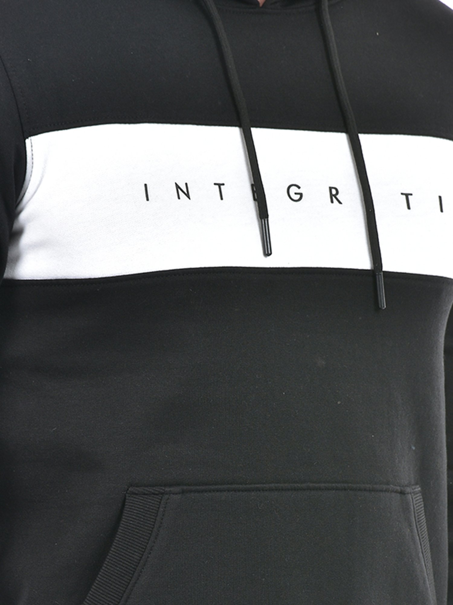 Integriti Black Regular Fit Hooded Sweatshirt