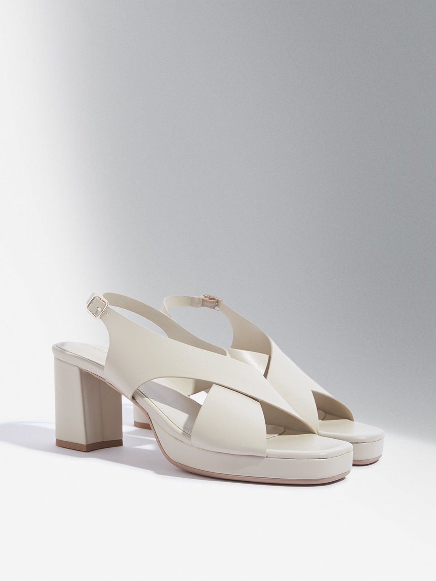 LUNA BLU by Westside Ivory Slingback Heel Sandals