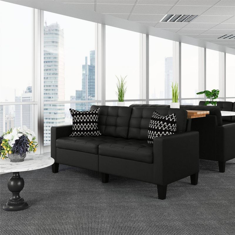 Byron Faux Leather 2 Seater Reclining Loveseat Dark Brown - Baxton Studio