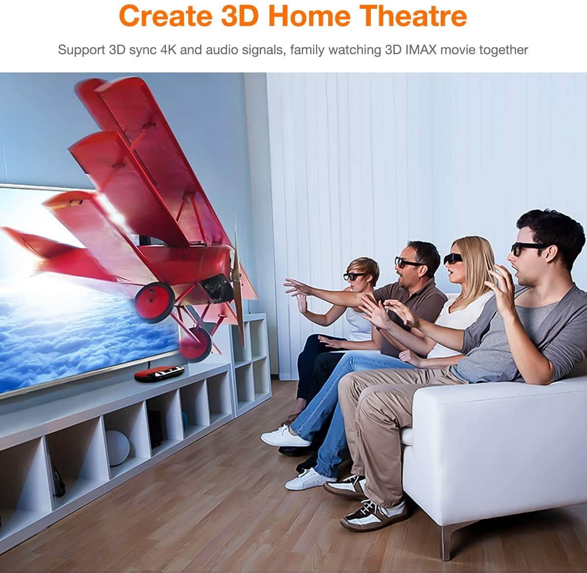 4K Short HDMI Cable 1.6ft/0.5m Snowkids 4K@60Hz HDMI 2.0 High Speed 18Gbps Cable Flat Braided HDMI Cord Support 4K HDR 4K UHD 2160p2K HD 1080p3D HDCP 2.2 ARC 4K TV Projector Blu-ray PC-Gray