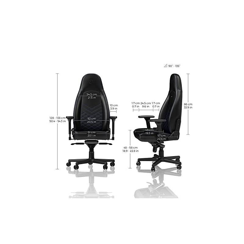 ICON Gaming Chair - Office Chair - Desk Chair - PU Faux Leather - Black/Blue