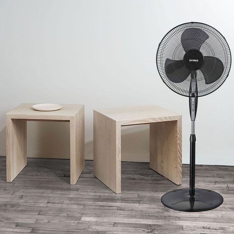 Optimus 18 in. Oscillating Stand Fan in Black
