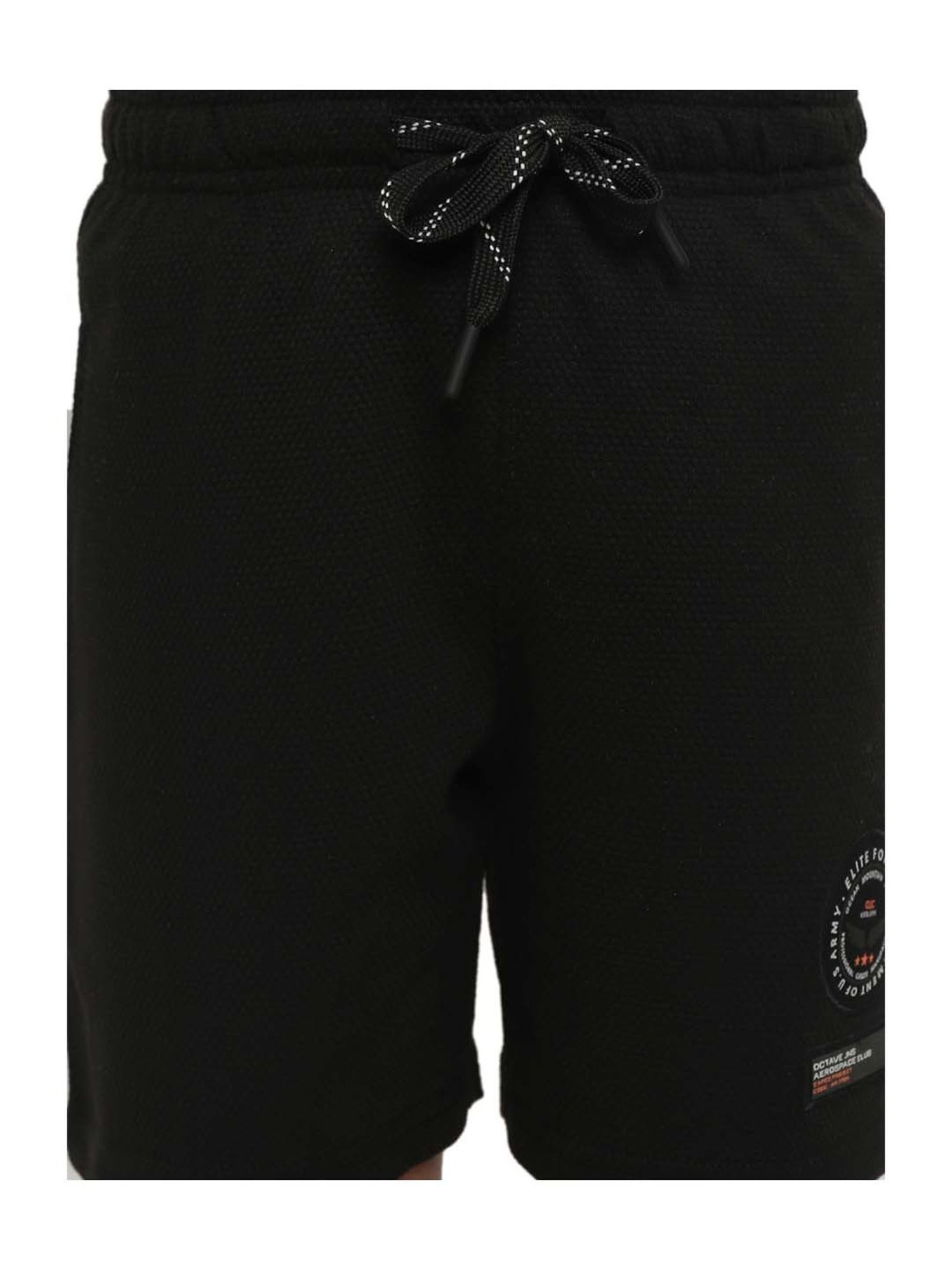 Octave Kids Black Cotton Printed Shorts