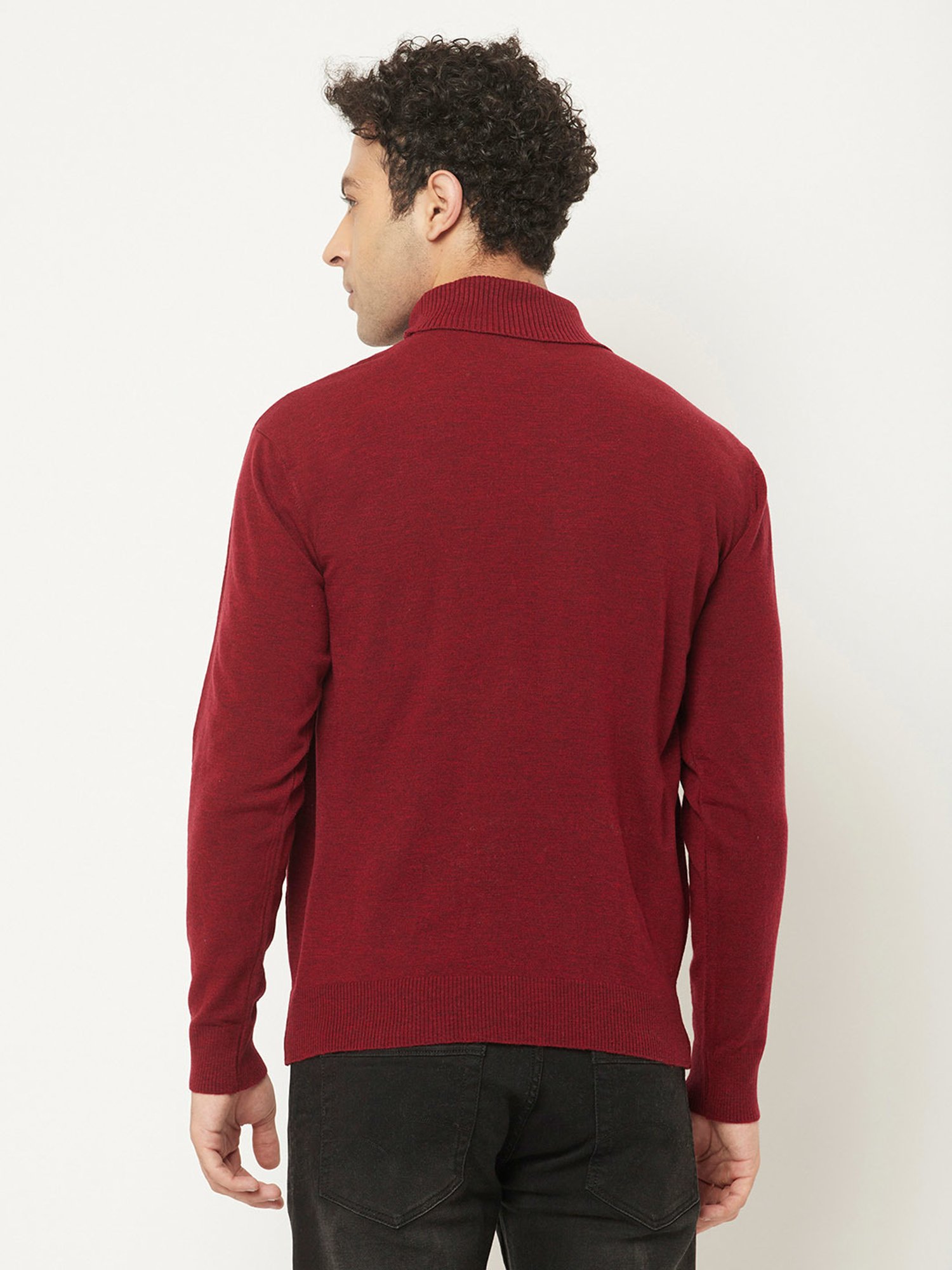 Crimsoune Club Maroon Regular Fit High Neck Sweater