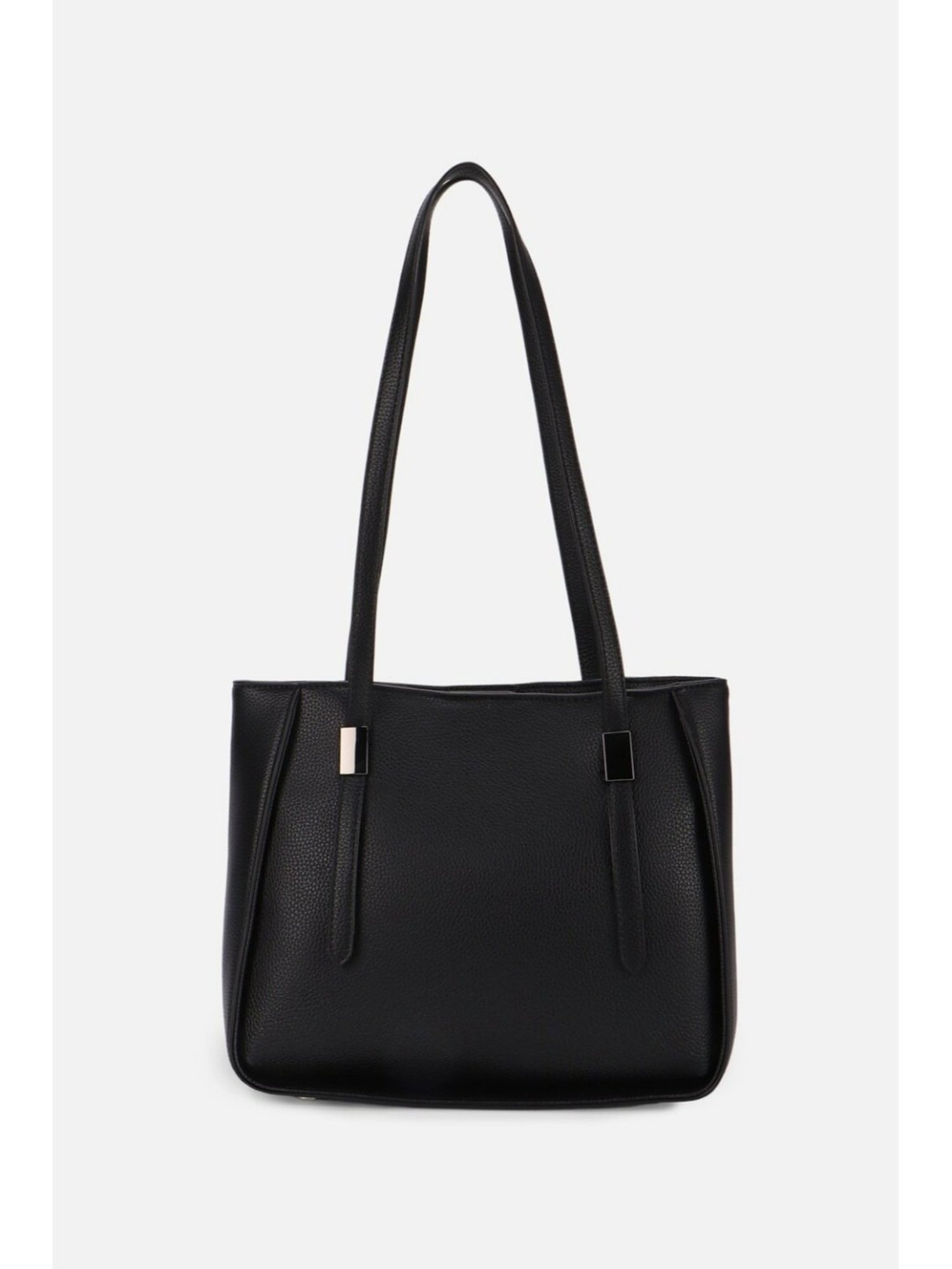 Van Heusen Black Solid Tote Bag