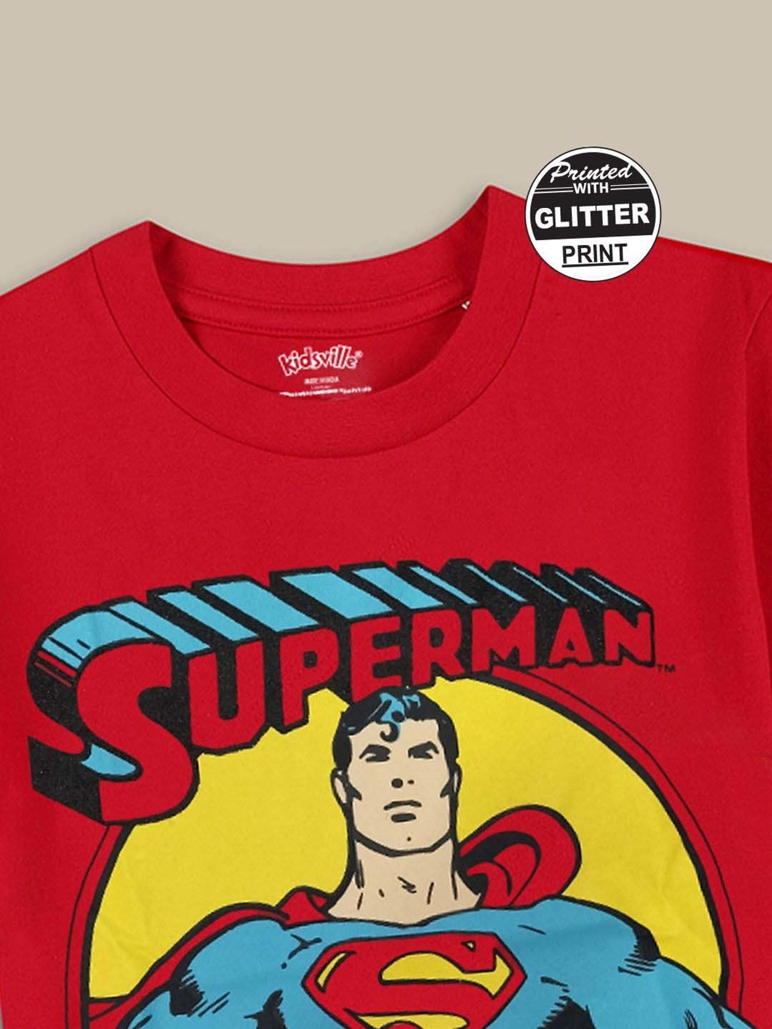 Kidsville Boys Red Cotton Printed T-Shirt