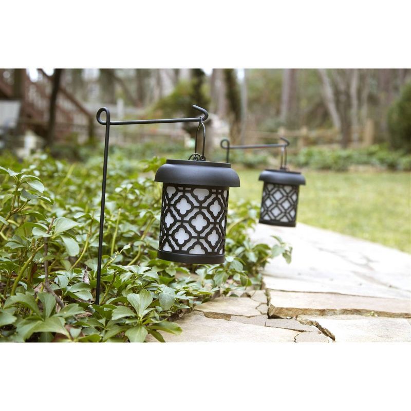 2pk 10" Quatrefoil Hanging Solar Outdoor Lantern - Smart Solar