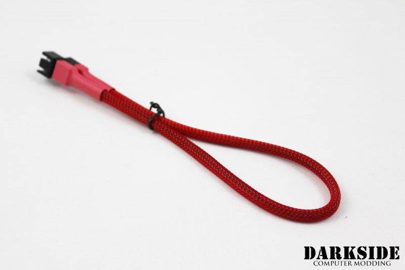 Darkside 3-Pin 30cm (12") M/F Fan Sleeved Cable - Red UV (DS-0242)