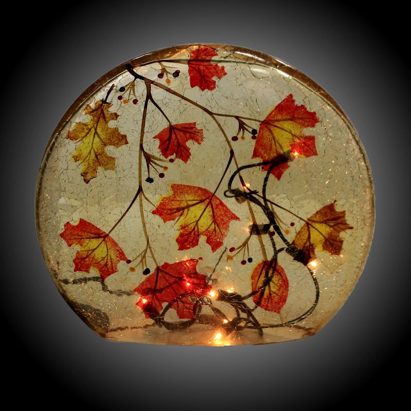 Stony Creek 8.75" Autumn Pre-Lit Lg Round Orb Fall Electric Crackled  -  Decorative Sculptures