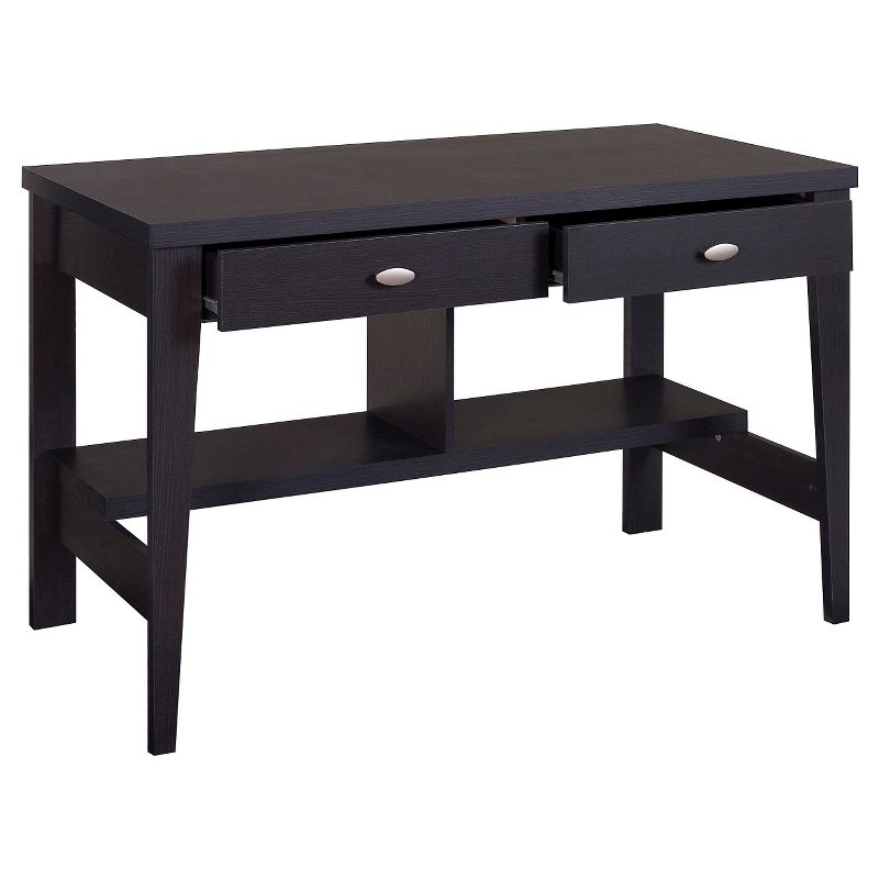 Folio Two Drawer Desk Black Espresso - CorLiving