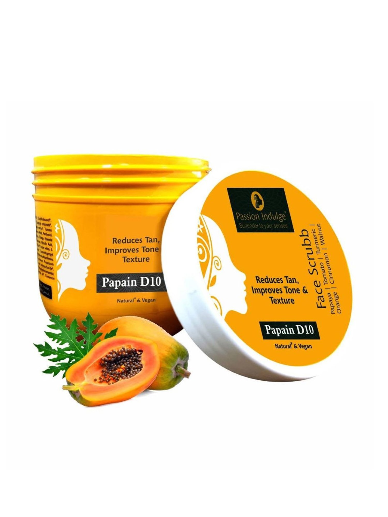 Passion Indulge Natural Papain D10 Face Scrub - 200 gm