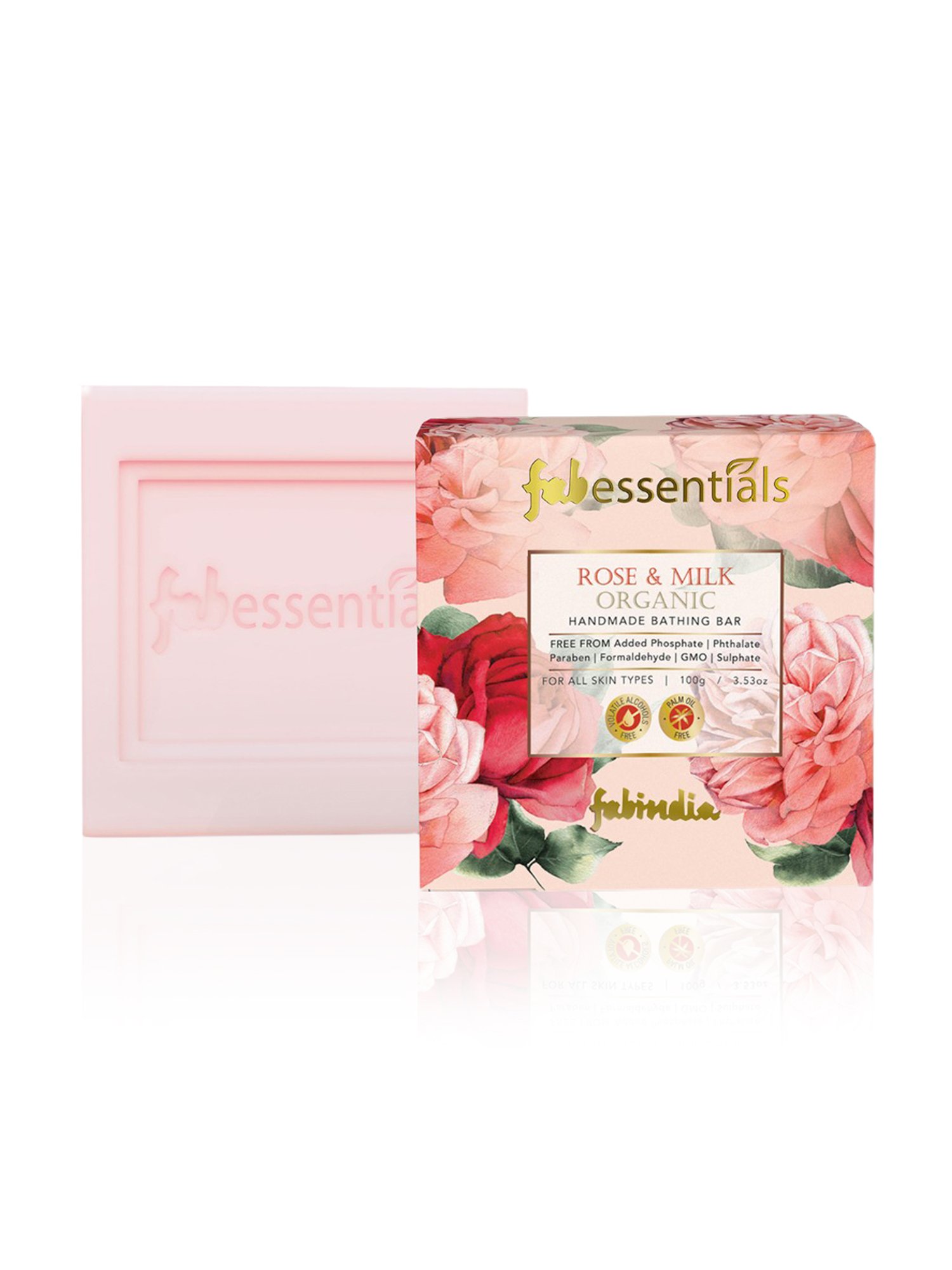 Fabessentials Rose & Milk Organic Handmade Bathing Bar - 100 gm