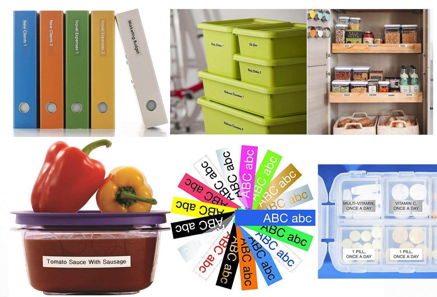 NEOUZA 5PK Compatible For Brother P-Touch Laminated Tze Tz Label Tape Cartridge 9mm x 8m (TZe-121 Black on Clear)