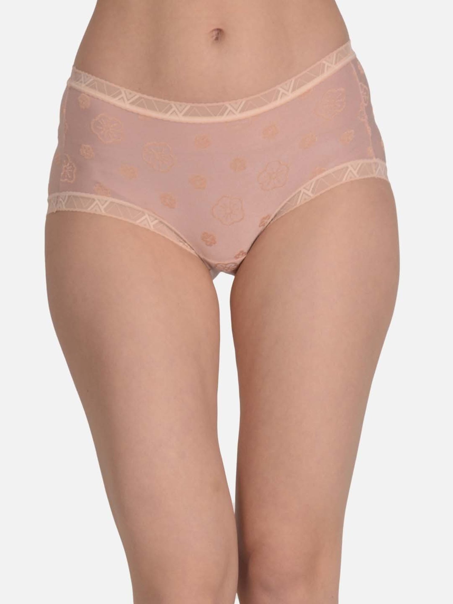 mod & shy Peach Printed Hipster Panty