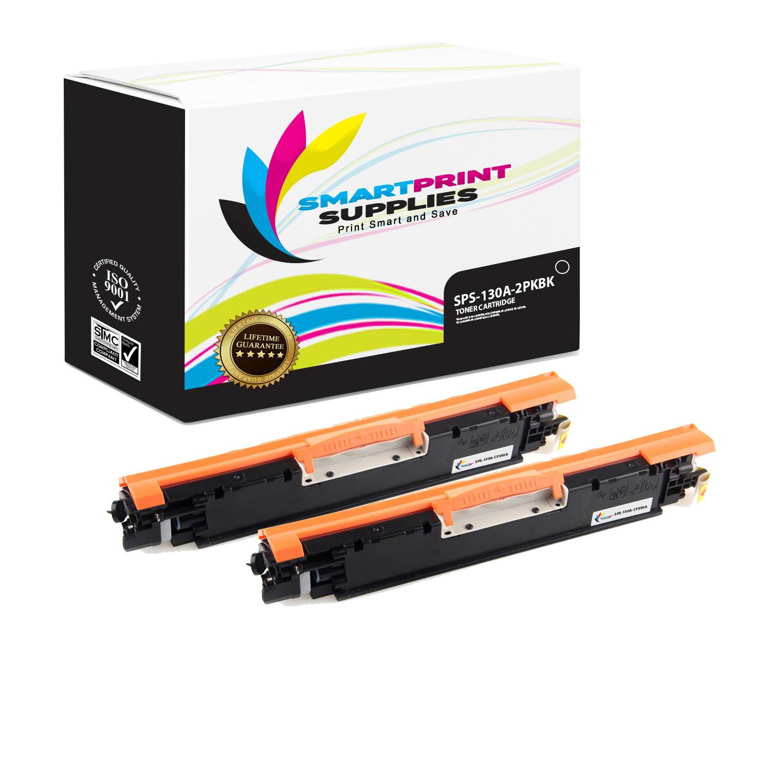 Smart Print Supplies Compatible 130A CF350A Black Toner Cartridge Replacement for HP LaserJet Pro M176 M177 Printers (1,300 Pages) - 2 Pack