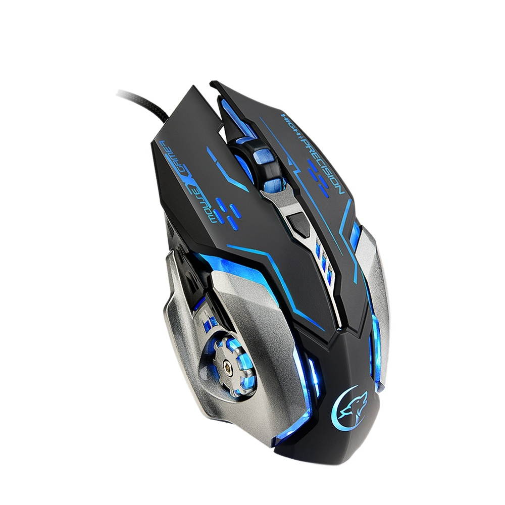 Y-FRUITFUL Gaming Mouse Ergonomic Wired Mouse 8-Key LED 6400 DPI Optical Macro Programmable USB Computer Mouse Wired Gaming Mouse with Backlight for PUBG FPS