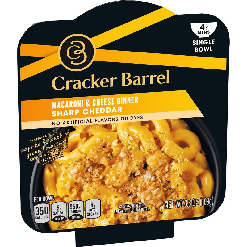 Cracker Barrel Single Bowl Mac & Cheese Sharp Cheddar - 3.8oz