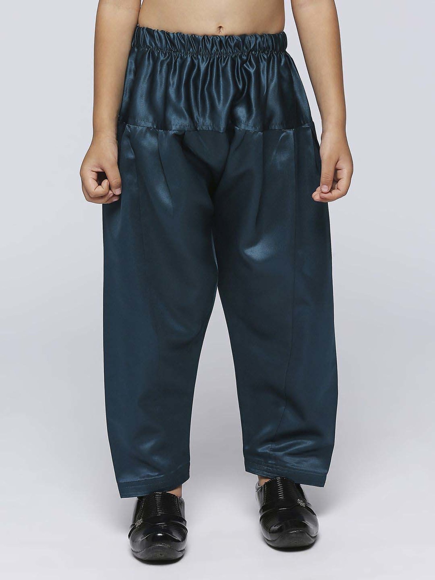 Kids Island Boys Green Solid Full Sleeves Kurta Set