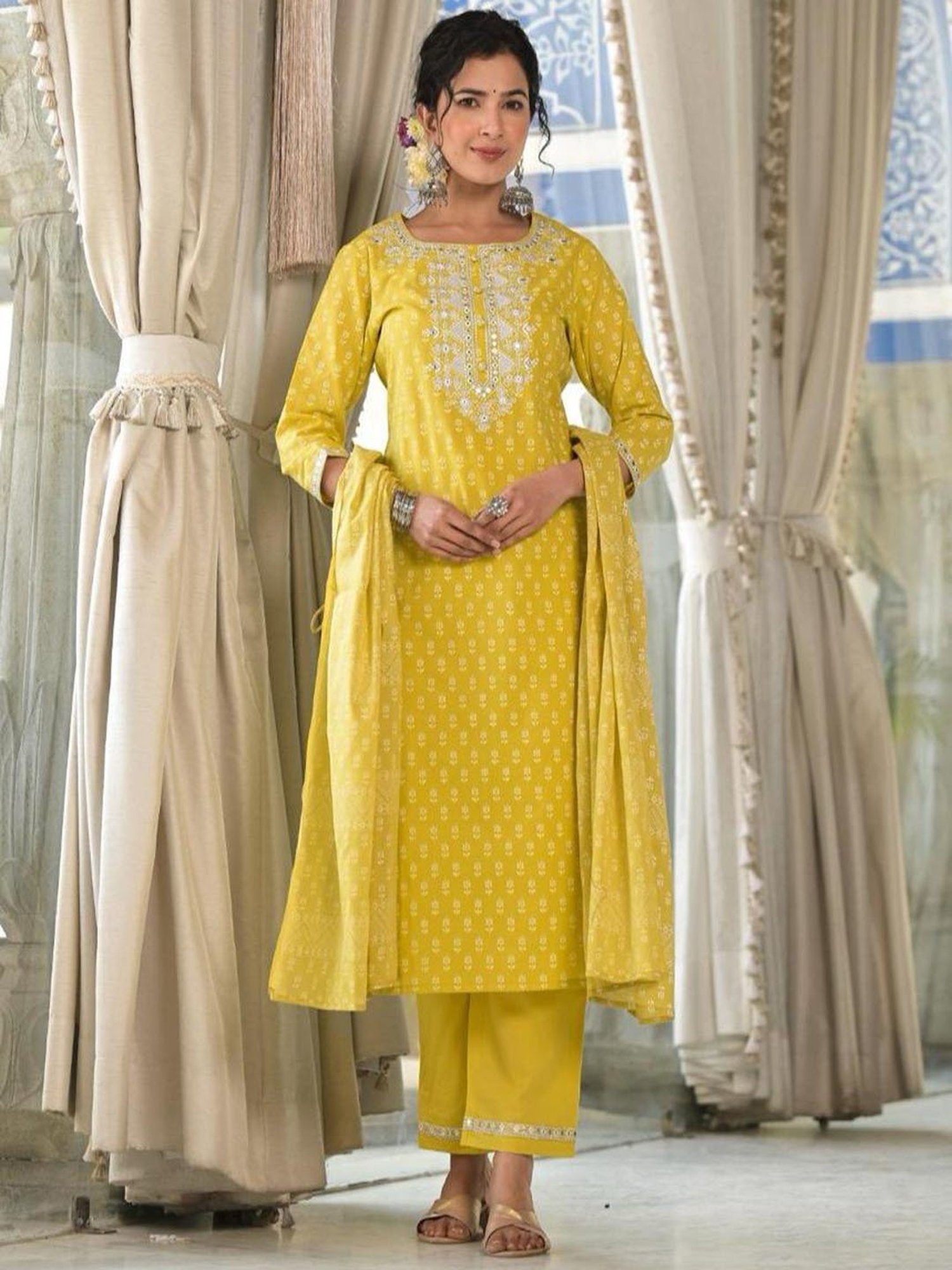 Autumnlane Radhya Sunshine Cotton Suit Set