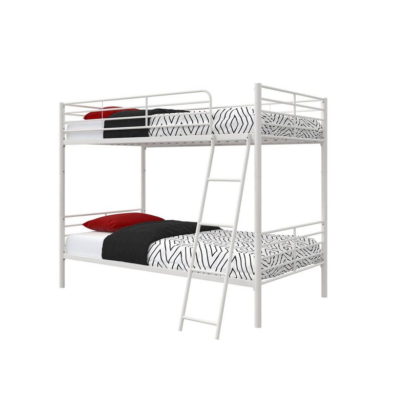 Twin Over Twin Convertible Metal Bunk Bed White - Room & Joy