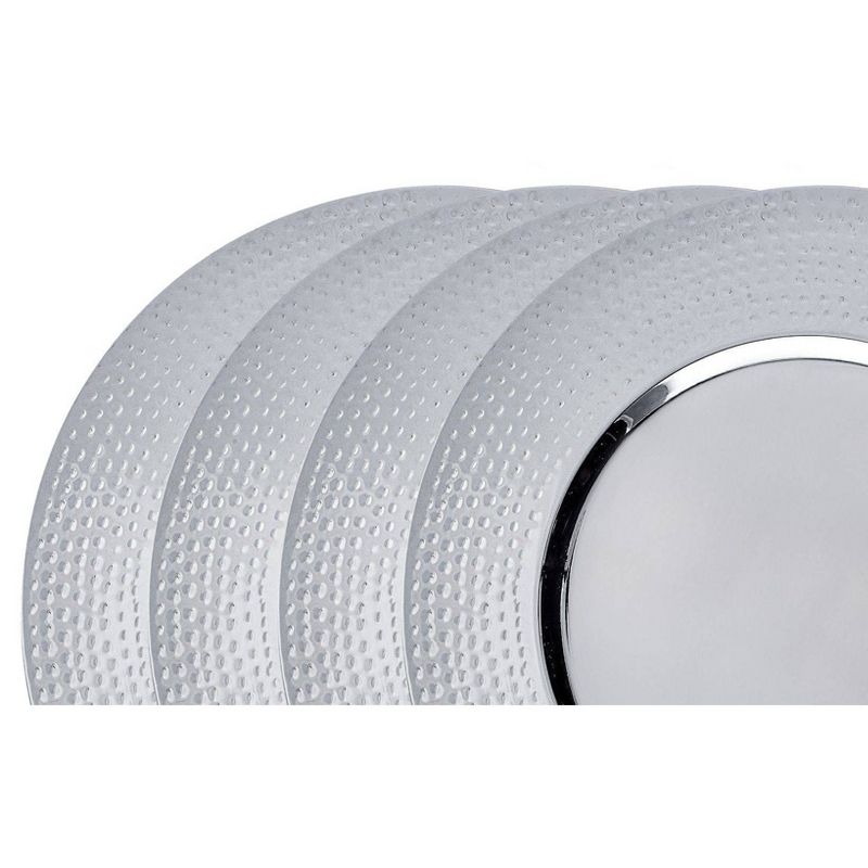Old Dutch 16" 4pk Stainless Steel Hammered Rim Charger Plates