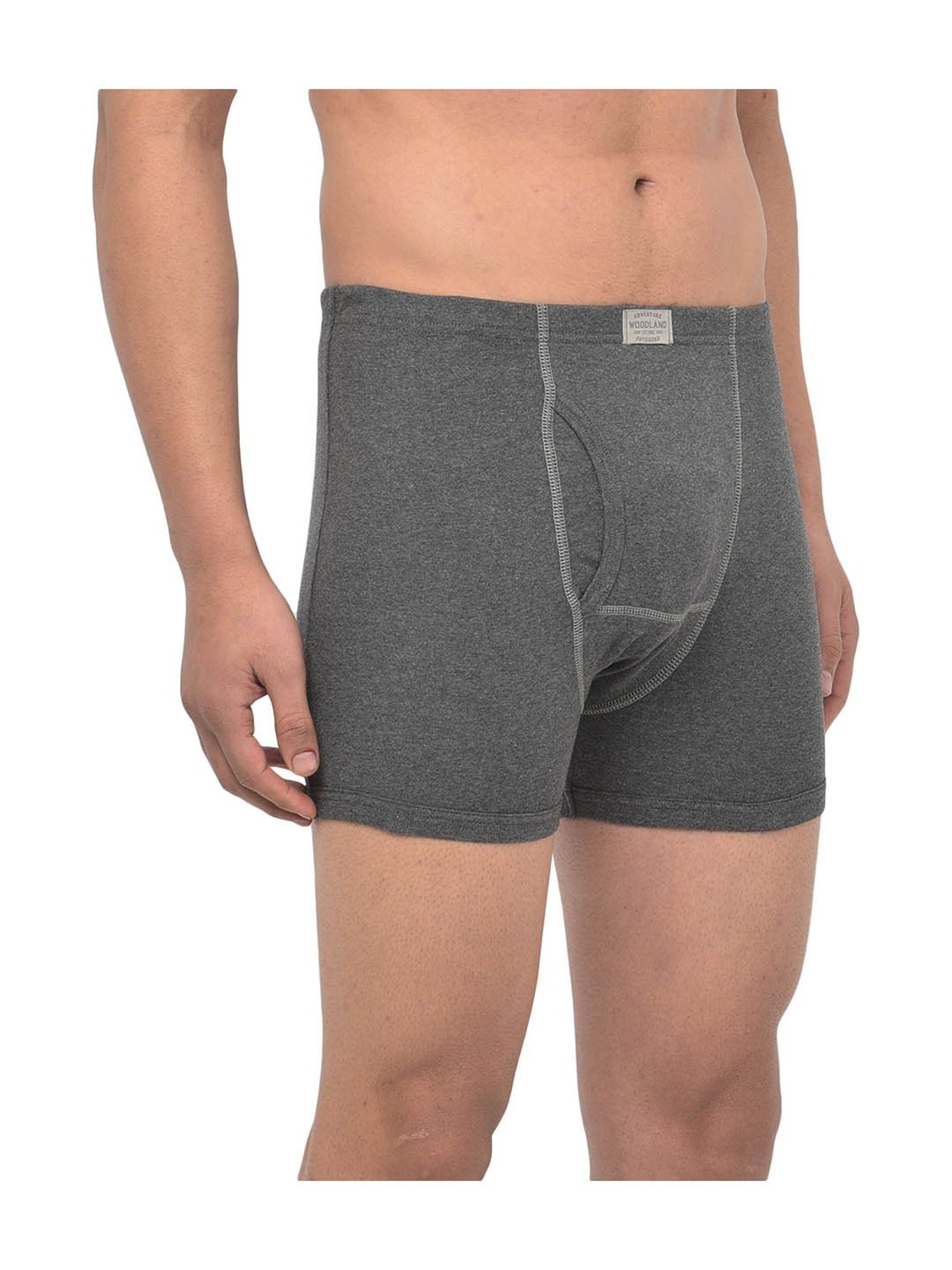 Woodland Dark Grey Cotton Solid Trunks