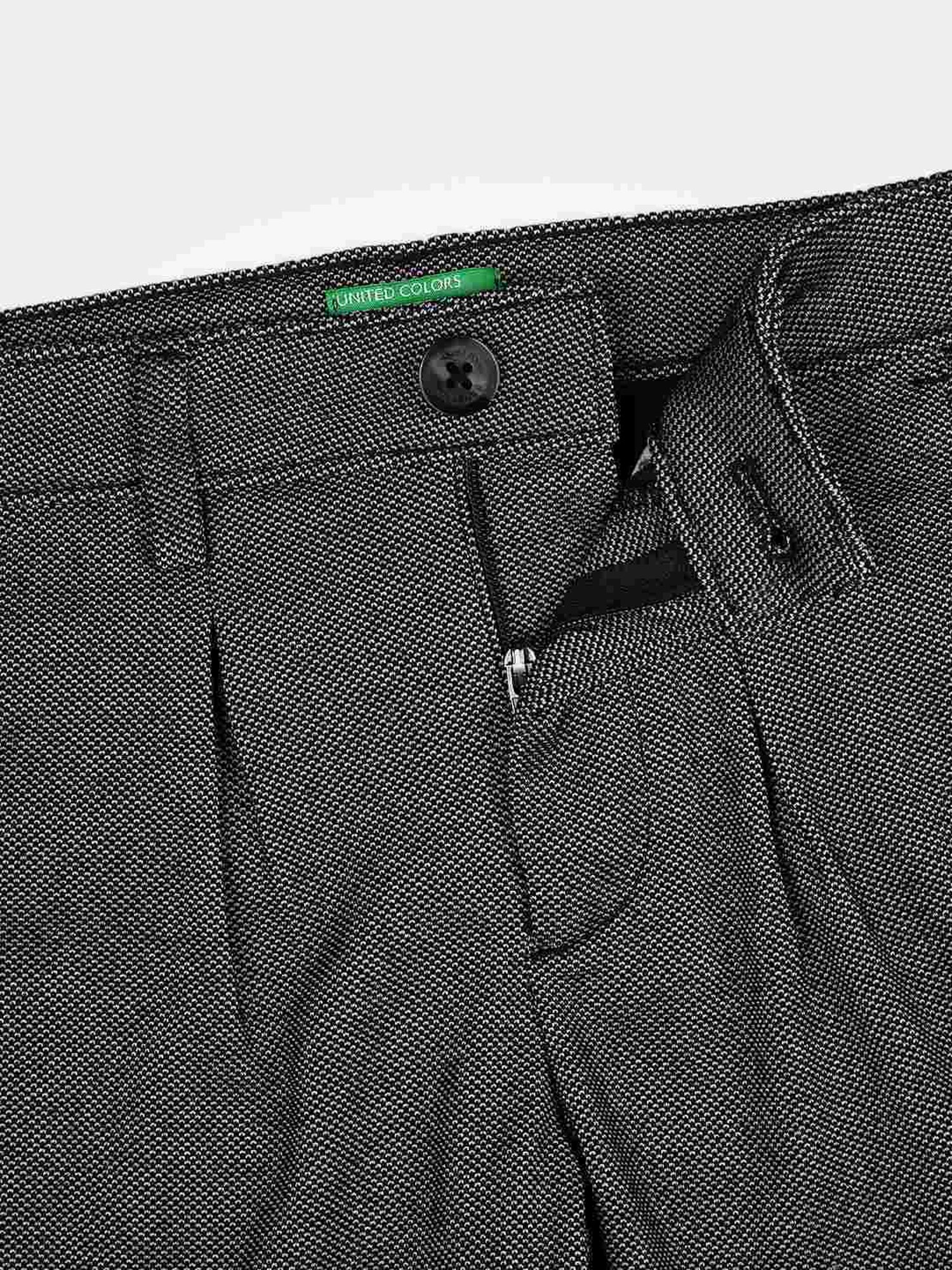 United Colors of Benetton Boys Grey Textured Pattern Trousers