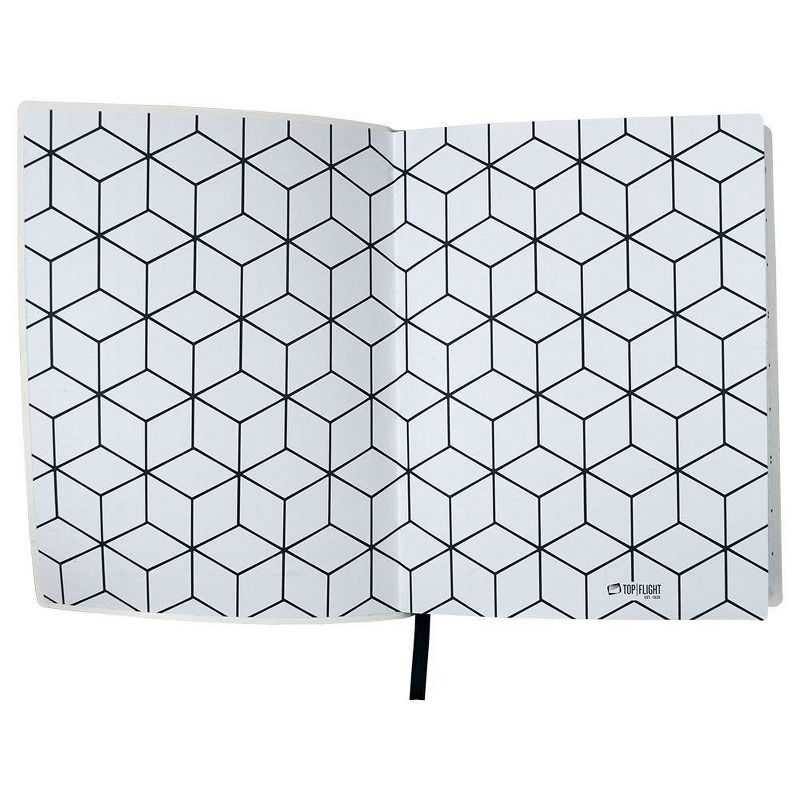 Lined Journal Leatherette Pattern Satin Ribbon Black Stack - Top Flight