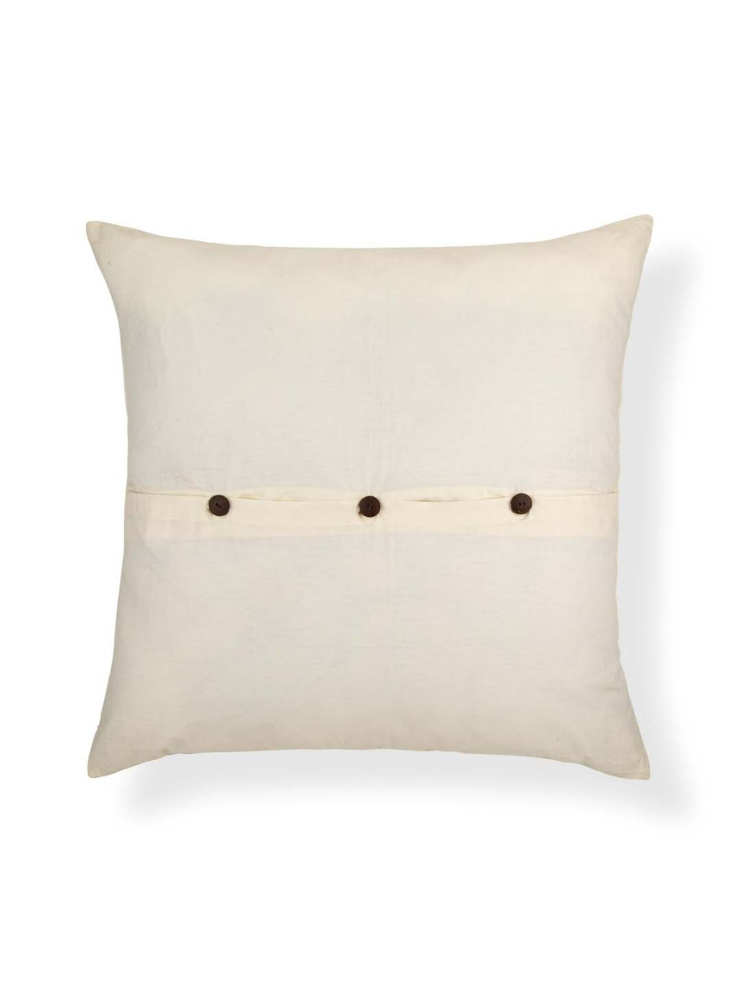 Home4U Avalon Ivory Cotton Cushion Cover - Set of 1