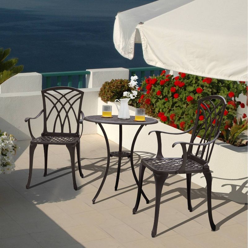 3pc Cast Aluminum Bistro Set - Nuu Garden