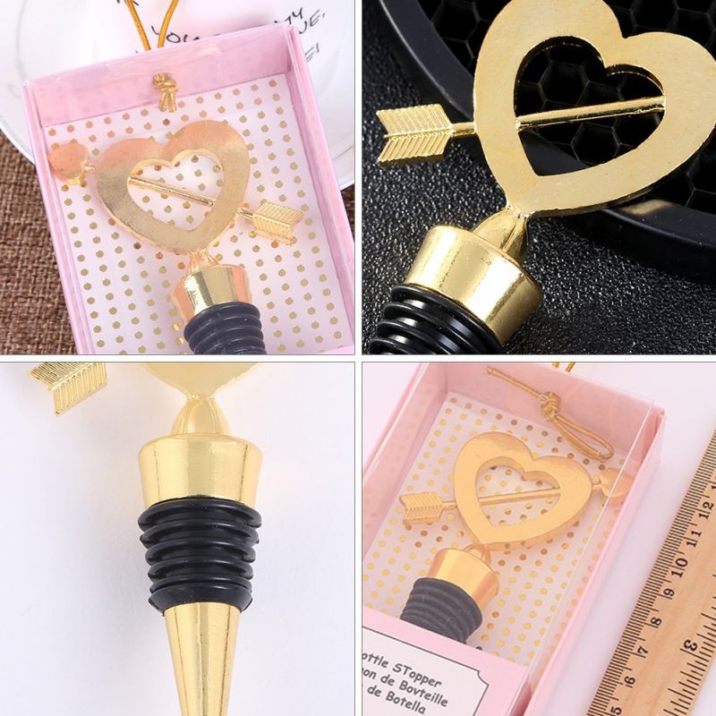 1Pc Valentine's Day Metal Heart Shape Wine Bottle Stopper Practical Wedding Gift