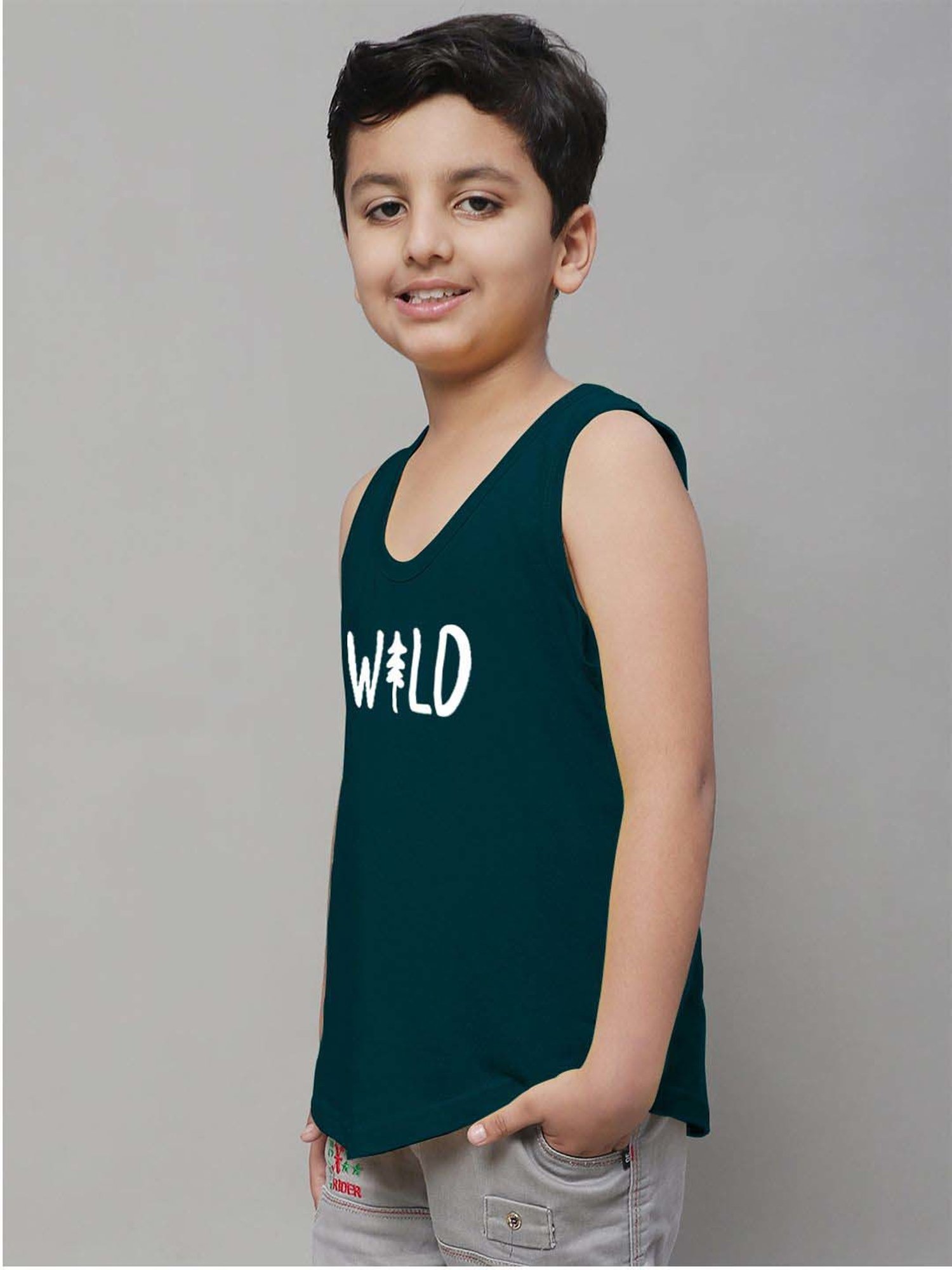 Palm Tree Kids White Printed Vest