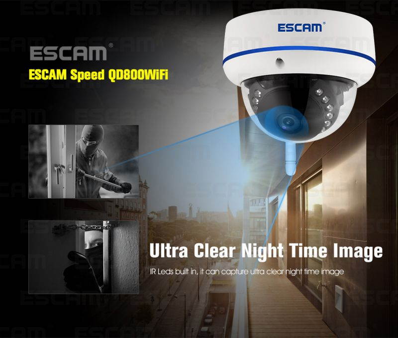 ESCAM Speed QD800WIFI 2MP 1080P WiFi Outdoor Waterproof IP IR Dome Camera IP66 Onvif P2P Night Vision Camera